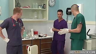Gay nurses commiserate with threesome
